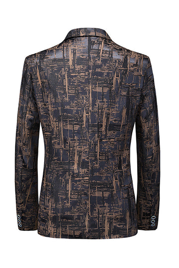 Dark Coffee Slim Fit Notched Lapel Men's Formal Blazer